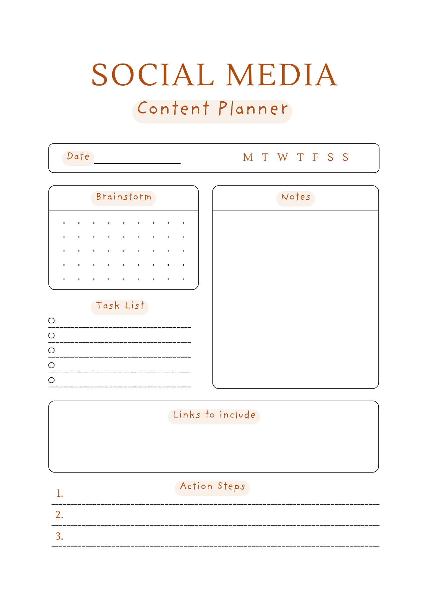 Social Media Content Planner 2025
