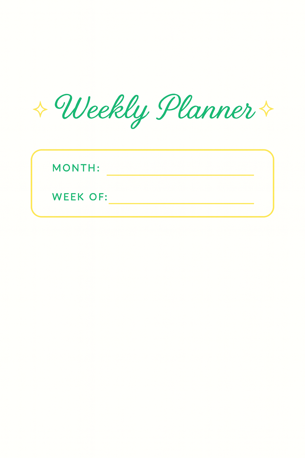 Weekly Planner | 100 Pages Printable PDF | Undated Weekly Schedule & Goal Organizer