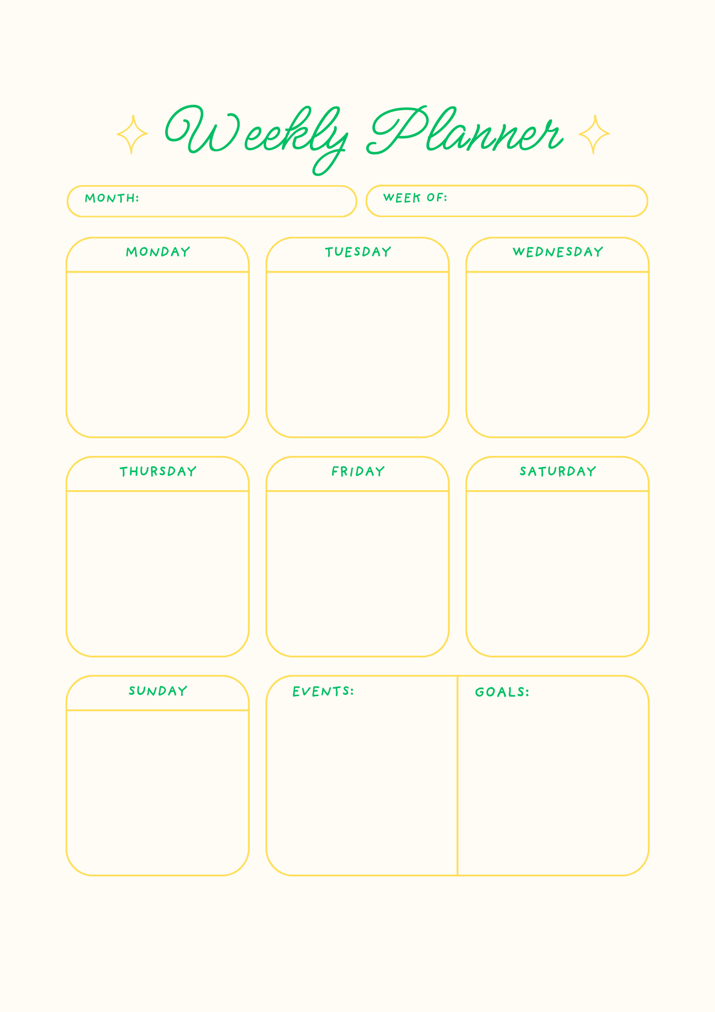 Weekly Planner | 100 Pages Printable PDF | Undated Weekly Schedule & Goal Organizer