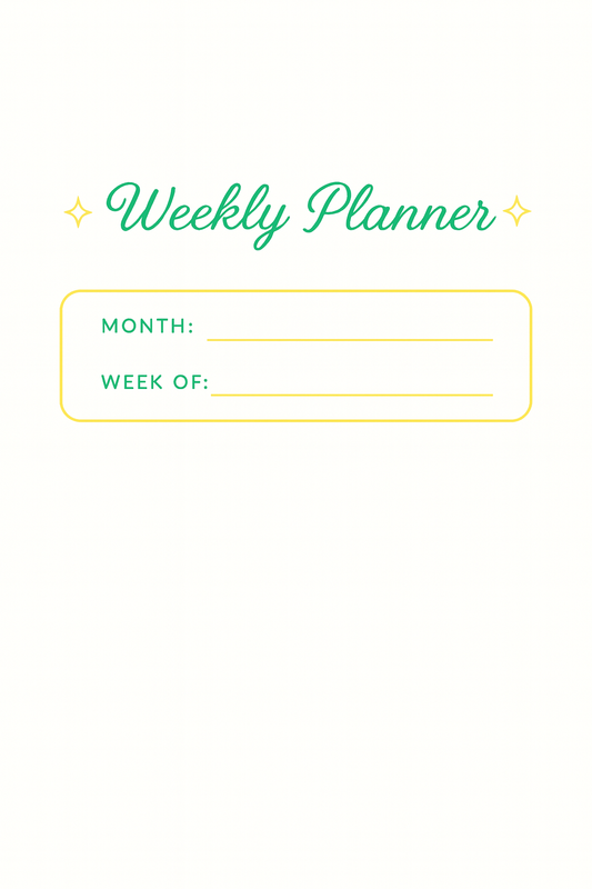 Weekly Planner | 100 Pages Printable PDF | Undated Weekly Schedule & Goal Organizer